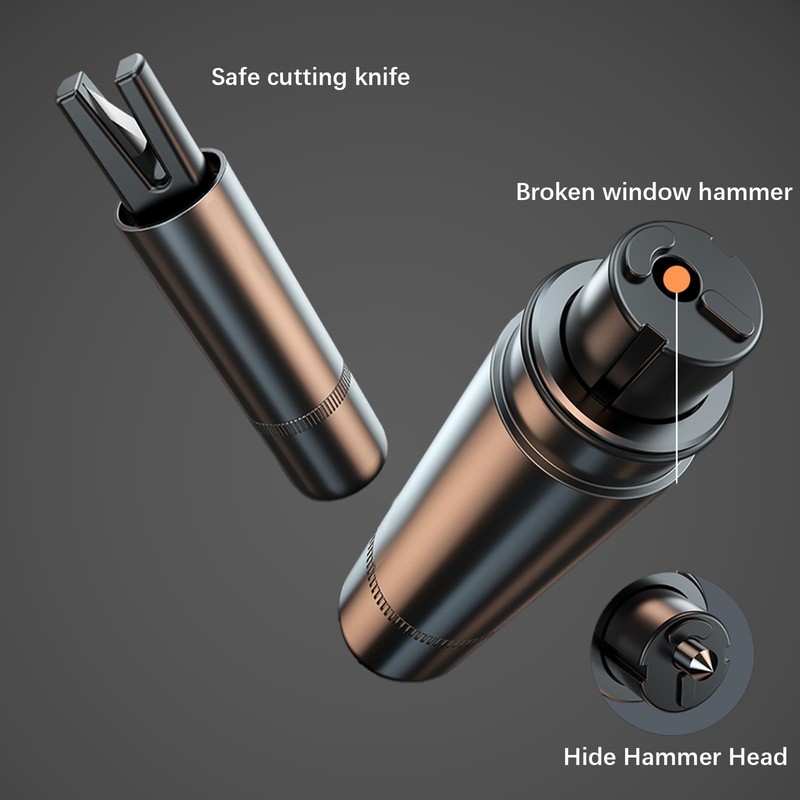 Katyjun 2 Stück Kompakter Tragbarer Nothammer Auto Essentials, Notfallhammer Auto