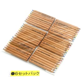 BG-C66-6 Natural Half-cut Colored Pencils, Set of 8 Colors, OPP Bag, Pack of 6, Made in Japan