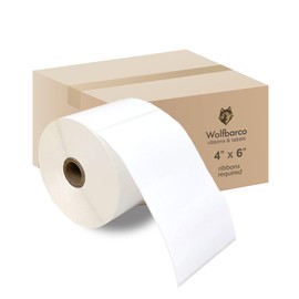 20 Rolls Thermal Transfer Paper Label/Industrial Grade 4" x 6", with Perforation, 1" Core, 4" OD, 250 Labels per Roll - White, Compatible with Zebra, Godex and Other Printers
