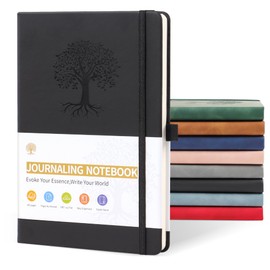 JUNART A5 Lined Journal Notebooks for Women & Men with 192 Pages, Leather Hardcover Notebook for Personal Writing Study Office Travel Recording or Gifts(Green)