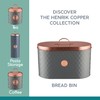 Typhoon Henrik Grey Coated Steel Bread Bin With Copper Lid,