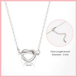 GBTBYS 3 Pcs Bridesmaid Gifts Love Knot Infinity Friendship Necklaces Forever Distance Matching for Wedding Proposal Thanksgiving Best Friend Bridesmaids Maid of Honor Women Sister