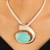Statement Turquoise Necklace for Women Adjustable Punk Crystal Turquoise Necklace