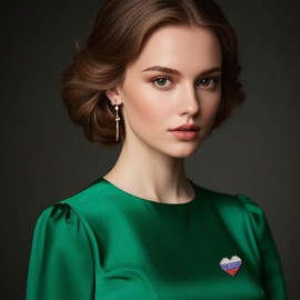 Teyolo Rhinestone American Flag Heart Brooch Red White and Blue Pin for Women Men American Flag Patriotic Jewelry Breastpin Lapel Pins Gifts