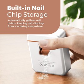 Automatic Electric Nail Clipper Trimmer - Rechargeable Battery Fingernail Toenail Cutter for Kids Adults Seniors Women Men - 3 Speed Levels Type USB C with Led Light