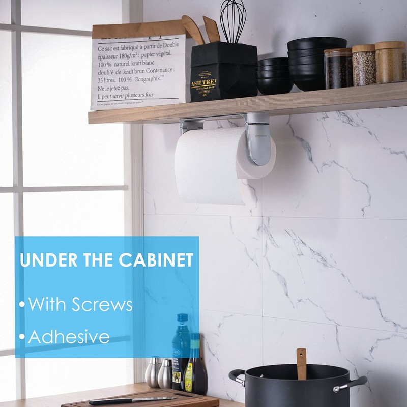 simpletome ONE Hand Tear Paper Towel Holder Under Cabinet Adhesive