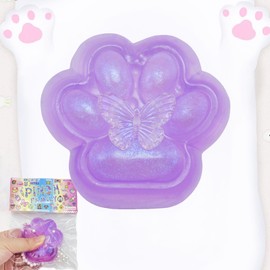 Taba Squishy Cat Paw Squeeze Toys Pinch Cute PVC Fufu Squishy Toys for Anxiety Relief Soft Stress Toys for Relaxation Party Favors Novelty Things Adults Birthdays Cosplay Party (1Pcs Green)