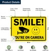 Smile You're On Camera with graphic Sign, 10x7 Inches, 4