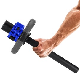 Forearm Strengthener & Forearm Exerciser, Wrist Exerciser Bar with a Barbell Clamps, Wrist Curl and Rotation Strength Trainer, Ideal for Grip Strength, Forearm Muscle Building (For 2" plates)