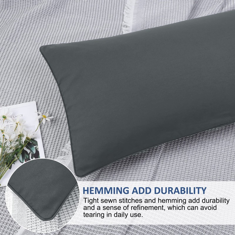 PiccoCasa Brushed Body Pillowcases with Roll Rim, Soft Breathable Delicate