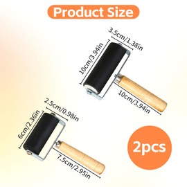 Daryunk 2 PCS Brayer Roller for Crafts, Printing Ink Roller, Hand Roller Tool for Crafts Printmaking Block Printing Color Block Stamping (10cm/6cm)