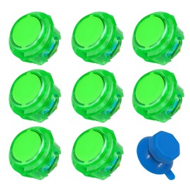 qanba Gravity KT Arcade buttons Mechanical 30mm Snap-in Mechanical Pushbutton (Boxed (Clear Light green 30mm)