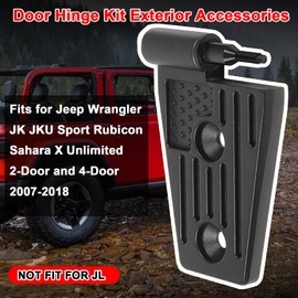 8-PCS Door Hinge Kit Exterior Accessories Fits for Jeep Wrangler JK JKU Sport Rubicon Sahara X Unlimited 2-Door and 4-Door 2007-2018