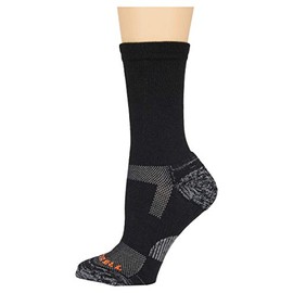 Merrell Lightweight Day Hiker Socks-Unisex Coolmax Thermolite Wool Blend and Zoned Cushion, Crew-Black, M/L (Men's 9.5-12 / Women's 10-13)