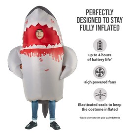 Morph Big Mouth Shark Inflatable Costume for Kids - Blow Up One Size