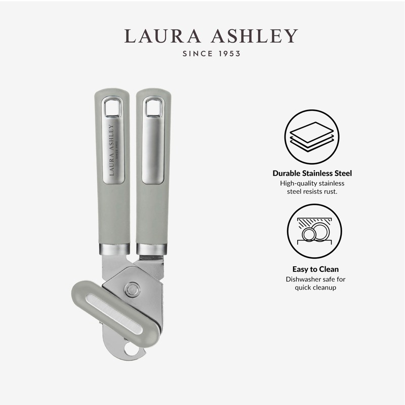 Laura Ashley Stainless Steel Heavy Duty Can Opener with Ergonomic