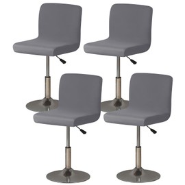 Gollense Bar Stool Covers Set of 4 Stretch Pub Counter Stool Chair Covers with Backs, Washable Square Swivel Barstool Seat Slipcover with Elastic Bottom for Low Short Back Dining Chair (Grey)