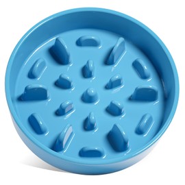 LE TAUCI PET Slow Feeder Dog Bowl Ceramic, 1.5 Cups, Blue, Non-slip Base