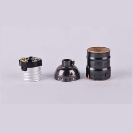 RTNLIT E26 /E27 Vintage Light Socket, Lamp or Fixture Replacement, Edison Lamp Socket Holder Replacement, Industrial Lamp Light Socket Holder (Black)