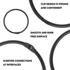 Mafegu 20Pcs Shower Curtain Hooks,Metal Round Shower Curtain Hooks Roman Rings Rustproof Decorative Shower Curtain Rings for Bathroom, Bathtub, Window, Balcony (20, Black)