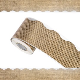 sourcing map Bulletin Board Borders, 65.6Ft x 2.75Inch Rolled Classroom Border Trim Notice Board Frame for Classroom Decoration, Burlap Edge