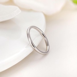 TIGRADE 2mm 4mm 6mm 8mm 10mm Titanium Ring Plain Dome High Polished Wedding Band Comfort Fit Size 3-15,2mm,Size 7.5