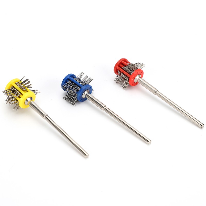 3Pcs Metal Texturing Brush Polishing Jewelry Rust Cleaning Wire Brush