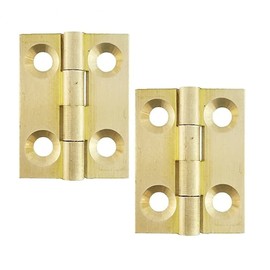 Merriway BH02584 (4 Pcs) Solid Brass Mini Jewellery Gift Box Hinge, 13mm (1/2 inch) - Pack of 4 Pieces
