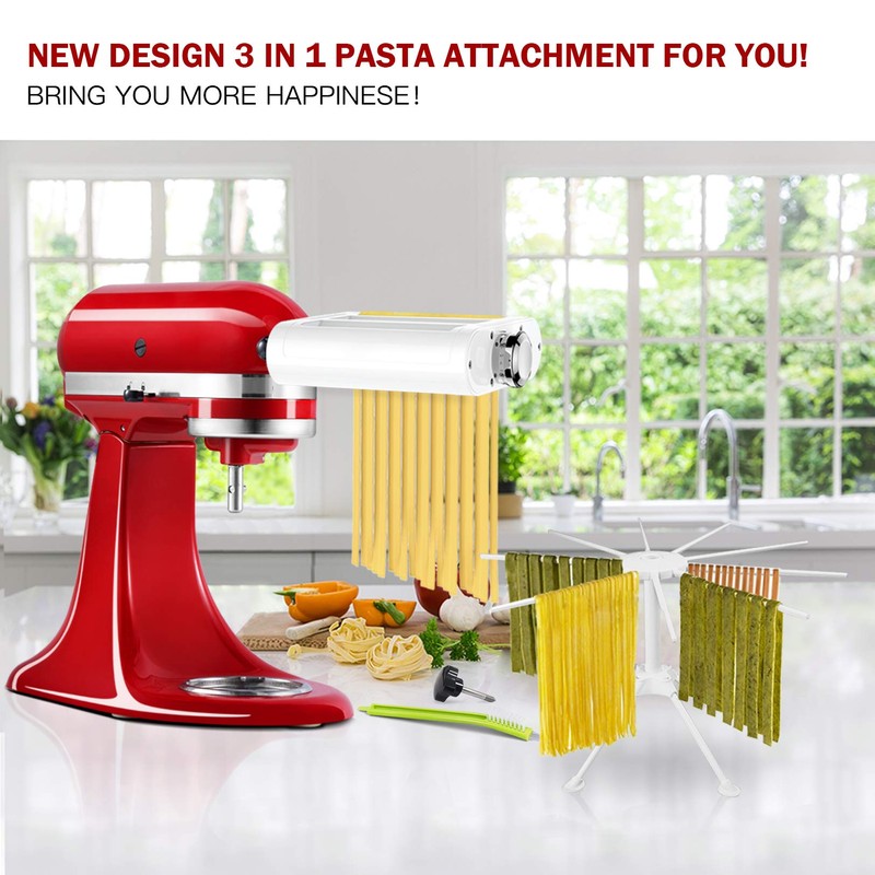 ANTREE 3-1 Pasta Maker Attachment for KitchenAid includes Pasta Sheet