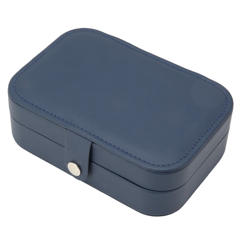 Portable Jewelry Box PU Leather Large Capacity 2 Layers Travel