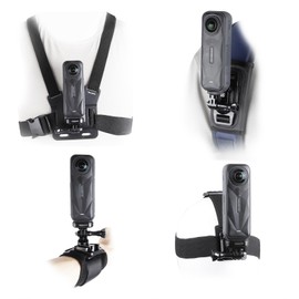 PellKing Accessories Kit for Insta360 X5, Chest Mount Head Strap Backpack Strap Clip Wrist Strap, 360°Rotating Adapter + Quick Release Magnetic Mount for Insta360 One X5 Camera
