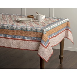 Maison d' Hermine Romane 100% Cotton Tablecloth Kitchen Dining Table Cloth for Rectangle Tables Farmhouse Tabletop Cover for Parties, Wedding Thanksgiving/Christmas (140cm x 230cm)