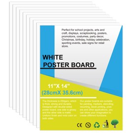 10Pcs Poster Board White Poster Paper Bulk 11" x 14", ROOKEA 250Gsm Thickness Vision Boards Smart Poster Board for School Arts Craft Projects Presentations Drawing Scrapbooking Blank Graphic Display