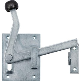 Connex DYB2900011 Garden Gate Latch 80 x 100 mm with Latch Hook Right & Left Galvanised Peat Latch with Knob Garden Gate Latch Wooden Gate Fitting