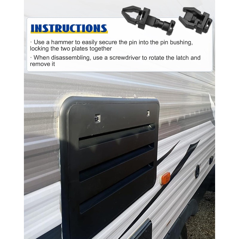 ULXIOM 20 Pack RV Vent Latch Clips Replacement, Quarter Turn