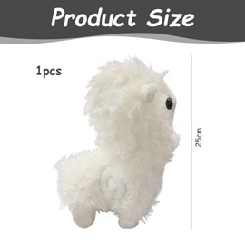 Alpaca Cuddly Toy, Cute and Soft Cuddly Toy Llama, Alpaca Cuddly Toy Small, 25 cm Stand Alpaca Plush Toy, White Cuddly Alpaca, Alpaca Stuffed Toy, Birthday Gifts for Girls and Boys (White)