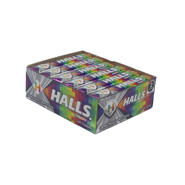 HALLS Cough Drops Colors Fruity || Halls Colors Mexicanas || 12 Pc (Net 11oz)