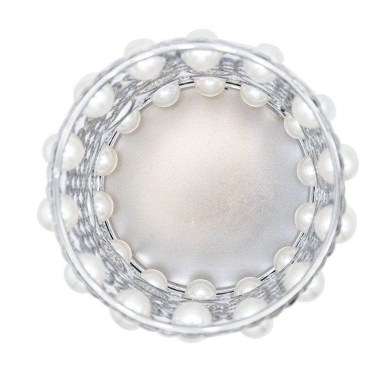 Gullor Handcrafted Pearls Makeup Brush Holder Organizer Eyebrow Comb Brushes