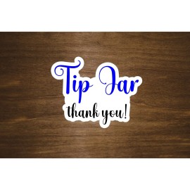 Fig Tree Works Tip Jar Text Sticker | Contour Cut, Glossy Vinyl