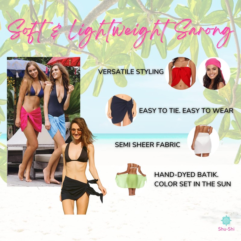 SHU-SHI - Traje de baño para mujer, pareo, pareo, falda
