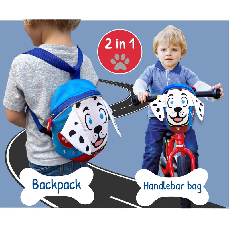 HECKBO 2-in-1 Children's Handlebar Bag & Backpack - Dog -