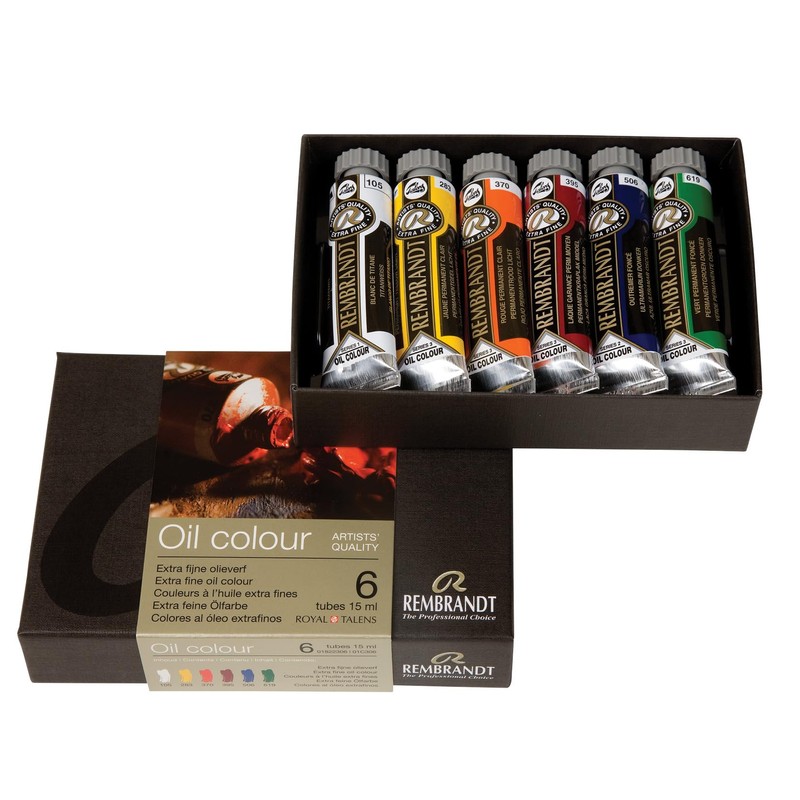Rembrandt Professional Oil Paint Set with 6 Colours (15 ml