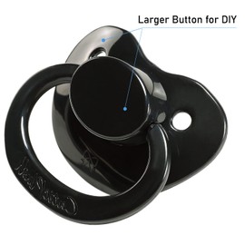 CutiePlusU Adult Sized Pacifier Dummy for Adult Babies-Large Shield Black