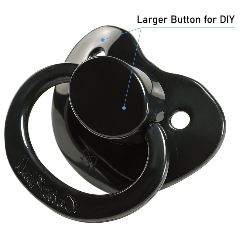 CutiePlusU Adult Sized Pacifier Dummy for Adult Babies-Large Shield Black