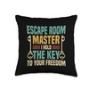 Escape Room Master Funny Escape Game Throw Pillow