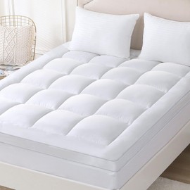 YUGYVOB Mattress Pad Extra Thick, Cooling, and Breathable California King Mattress Topper 8-21" Deep Pocket Soft Down Alternative Fill