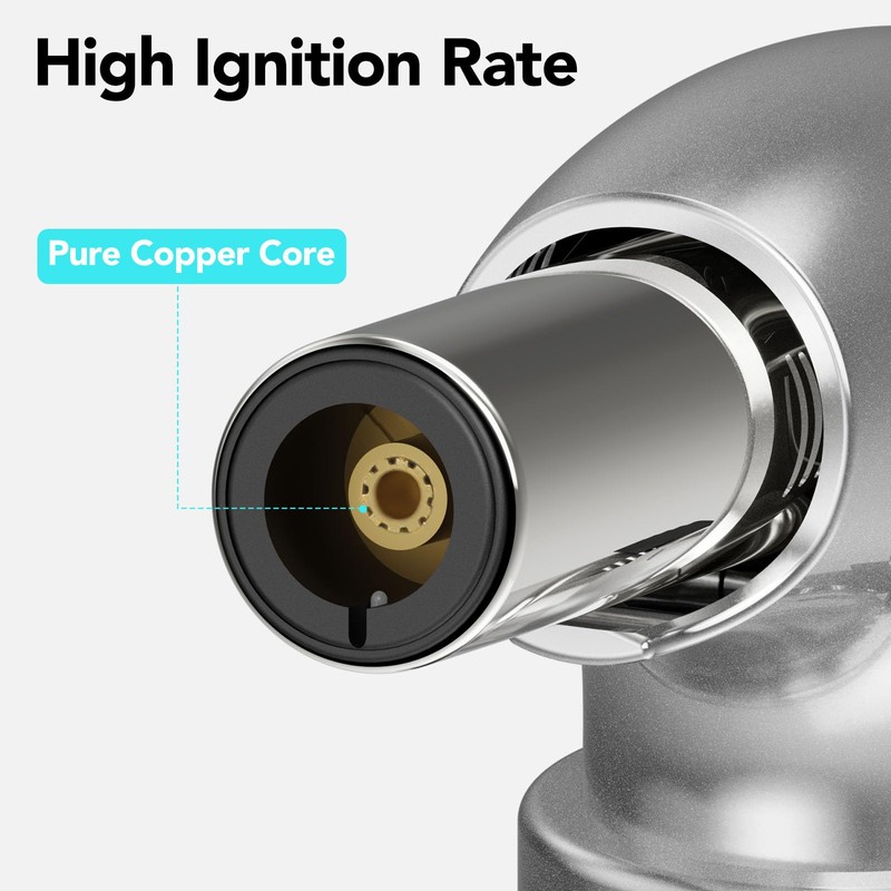 KinetiFire Butane Torch Lighter, Refillable Kithcne Torch with Safety Lock,
