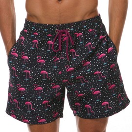 pjsonesie Men's Dry Fit Performance Short with Pockets (US XS (Fits Waist 28" - 30",Tag M), H-Flamingos)