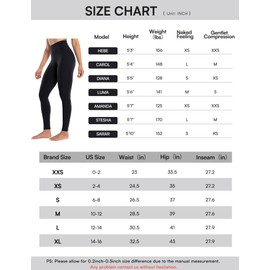 ENERBLOOM Women's Workout Leggings with Pockets High Waist Yoga Pants 28" Cream Soft Athletic Tights Full Length Black X-Large