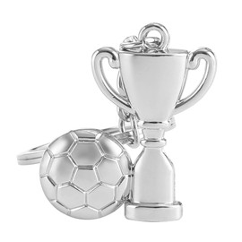 TRIXES Silver Football Boot and Trophy Keyring - WORLD CUP Football Accessory - Charm Jewellery Christmas Birthday Gift Key Chain Key Ring Holder For Men and Women